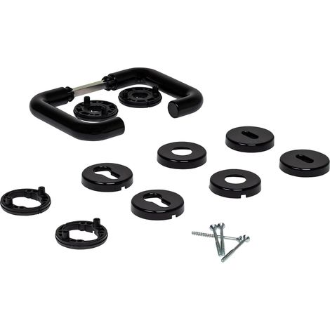 Poignée D-110 Rosace pour barbe et cylindre profilé Noir en polyamide 538329 (1/2)