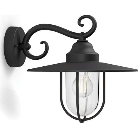 Philips Lighting 1627030PN Pasture Lampada da Parete Plafoniera Illuminazione Giardino Ambienti Esterni Design Vintage Black Edition E27, 60 W, Nickel, 30 x 36 x 30 cm (1/5)