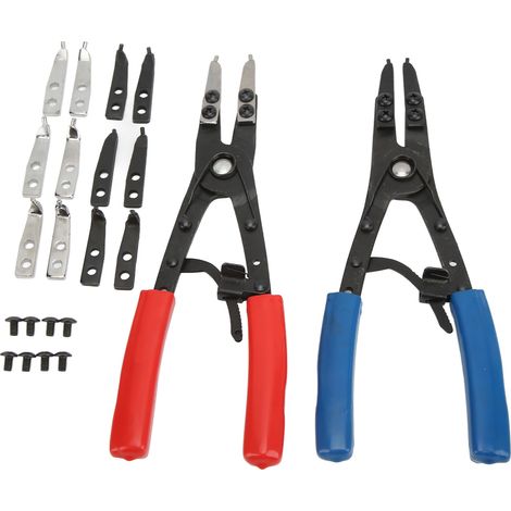 Pince à circlips interne et externe universelle, lot de 2, en acier robuste, outil de réparation automobile pour bagues d'arrêt, pince métallique professionnelle. (1/5)