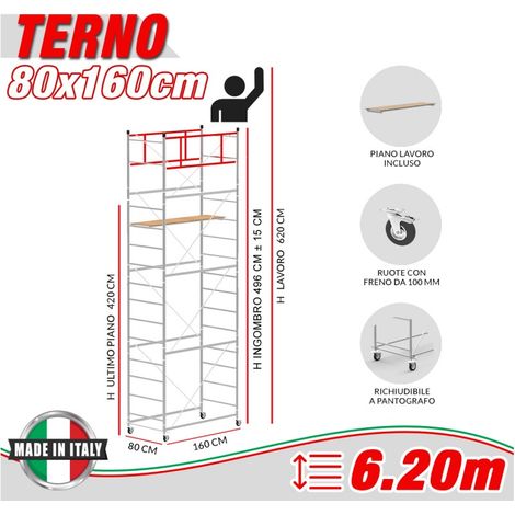 Trabattello TERNO-1 Altezza lavoro 6,20 metri