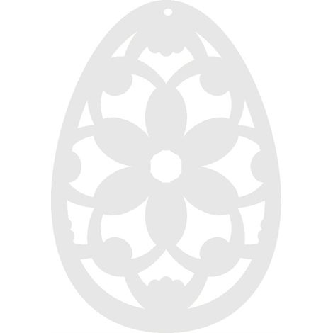11. Durchbrochener Anhänger in Form eines Ostereis, weiße Blüte
