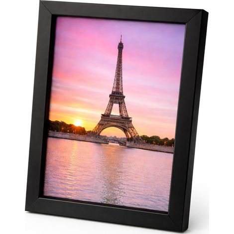 Cadre photo pour photos, posters - Rustique, vintage, bohème, rétro - Bois MDF - Noir - 29,7 x 42 cm - Format A3 (1/5)
