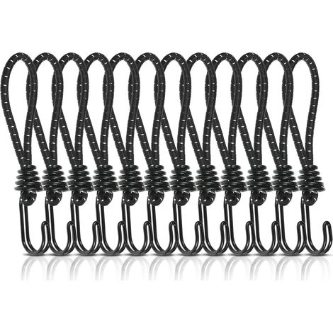 Lntyq 12 Stück Spanngummis mit Haken, 15cm Planenspanner mit Spiralhaken, Expanderhaken, Expanderschnallen, Robuste Gummispanner (1/5)