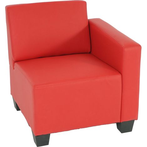 [NON UTILIZZATO] Salotto modulare componibile lounge moderno Lione N71 ecopelle parte laterale destra rosso