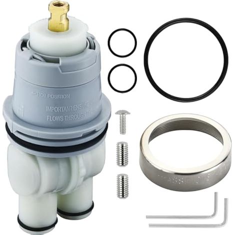 RP46074 Cartouche de douche compatible avec robinet Delta série 13/14 à poignée unique – Convient pour les vannes universelles Delta Monitor MultiChoice brutes (2007-présent), comprend un écrou de (1/5)