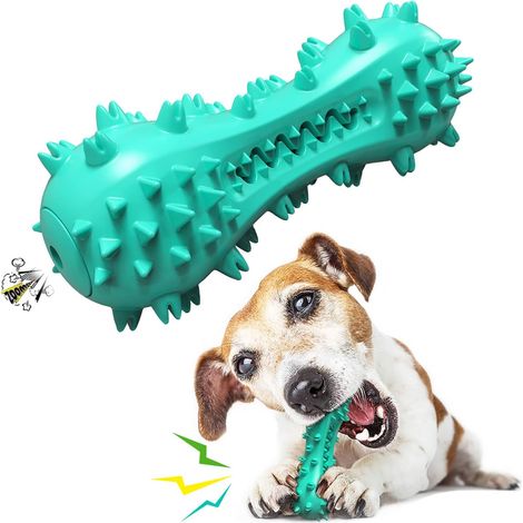 Jouet pour Chien Indestructible, Os à Mâcher Interactif et Couineur pour Chiens de Grande et Moyenne Taille (Bleu) (1/4)