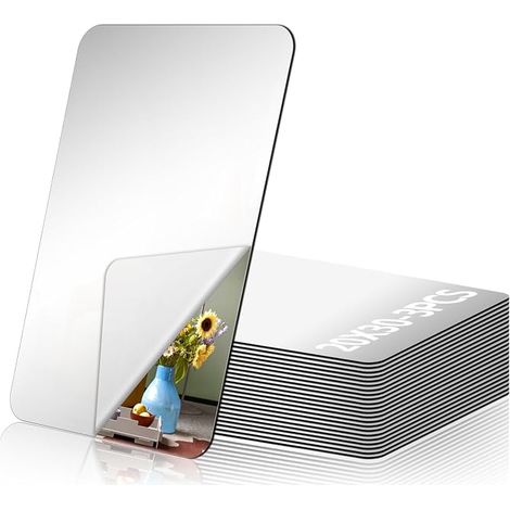 Miroir Adhesif Mural 20x30 cm Flexible Miroir Acrylique a Coller 3 Piezas Autocollant Mirroir Collant Mural Rectangulaire pour Porte Chambre Salon Salle de Bains (1/5)