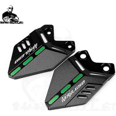 Für Kawasaki Ninja 650 Ninja650 -2018 2019 2020 2022 Motorrad-Fußpedal-Set Fersenplatten-Schutzabdeckung Zubehör - schwarz 2