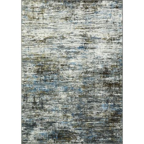 Tapis moderne abstrait intérieur - Lavable en machine, poils courts, antidérapant, résistant aux taches - Pour salon, chambre, cuisine & salle de jeux - Blue Gray, 160 x 230 cm (1/5)