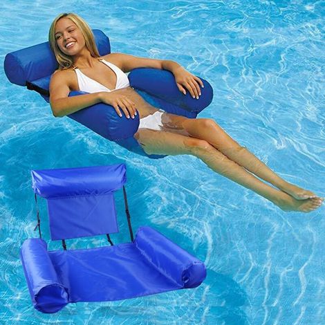 Hamac gonflable pour piscine, hamac flottant, matelas gonflable, chaise flottante portable pour hamac de piscine, convient pour piscine, plage, vacances, 100 x 120 cm (1/3)