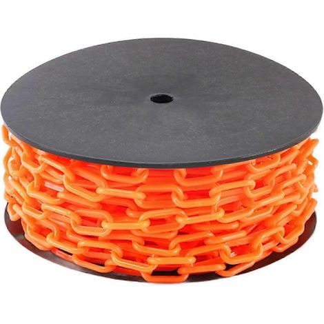 Chaîne de sécurité haute visibilité en plastique PP, facile à couper, pour parking, allée et événements (Orange)