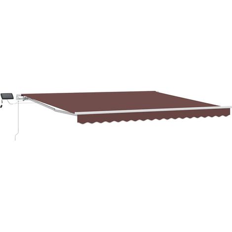 Maison Exclusive - Markise Manuell mit LED Braun 400x300 cm