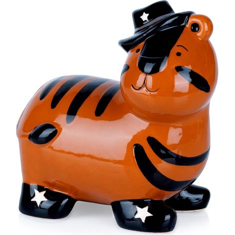 Hucha de cerámica con forma de tigre