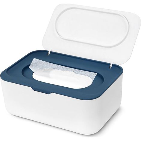 Support pour Feuilles de Sèche-Linge avec Couvercle, Distributeur et Panier Organisateur pour Adoucissant, Boîte de Rangement pour la Buanderie et Lave-Linge (Bleu) (1/4)