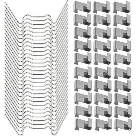 Lot de 50 clips pour verre de serre 25 clips W et 25 clips Z pour chevauchement (1/5)