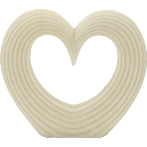 Scultura cuore Lovvy Quarzy grande in resina bianca