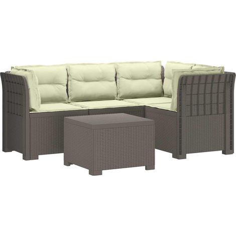 Sofá de Jardín para 4 Personas con Cojines y Diseño de Rattan vidaXL (1/5)