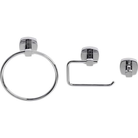 Croydex Medway Flexi-Fix Set:Towel Ring,Toilet Roll Holder & Robe Hook