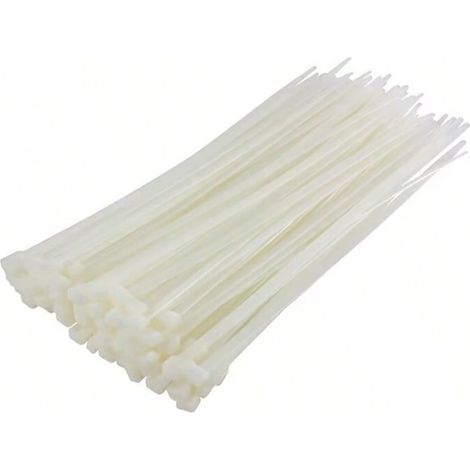 Nylon-Kabelbinder – 200 mm x 7,6 mm – Weiß – Extrem starker Kabelbinder – 100er-Packung (1/5)