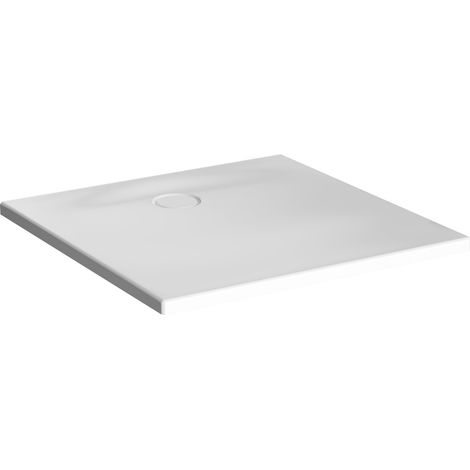 VitrA Receveur de douche carré Leaf 90x90 cm - Acrylique blanc mat texturé, recoupable, ultra-plat (1/5)