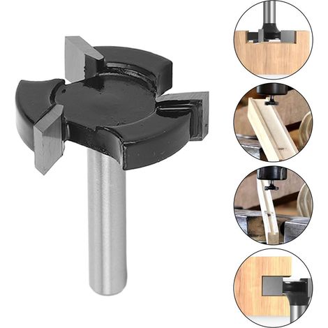Dreischneidiger T-Nut-Holzfräser, 6,35 mm Schaft, Nutfräser, T-Nutfräser, Trennfräser für geschweißte Bretter, Zapfenfräser (1/5)