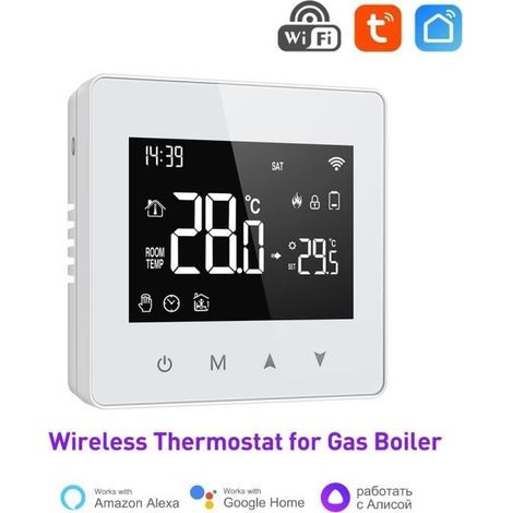 WLAN – Intelligenter Gasthermostat mit WLAN-Funktion, drahtloser Thermostat, energiesparender Temperaturregler, Alice Google (1/4)