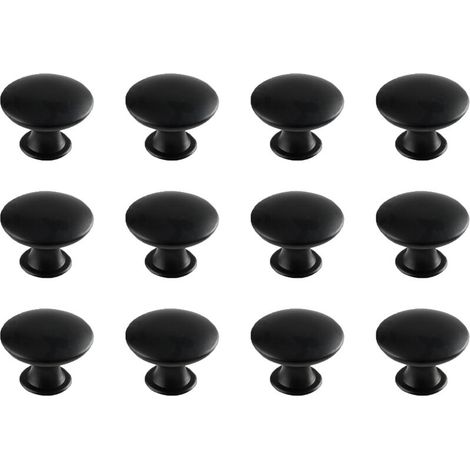 12 Pieces Drawer Knobs Furniture Knobs Drawer Pulls (Black) (1/2)