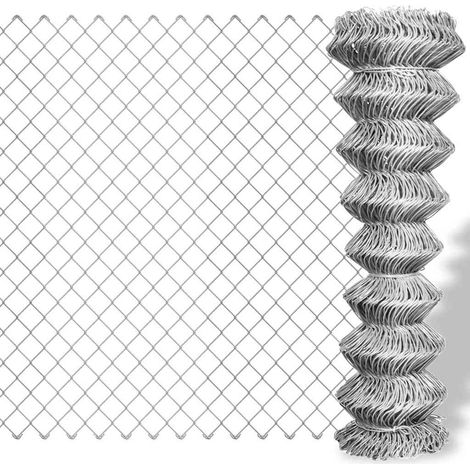 Recinzione in Rete in Acciaio Zincato 15x1,5 m Argento vidaXL