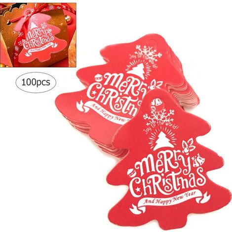 100 étiquettes cadeaux en papier, série Noël, pour loisirs créatifs, emballages cadeaux, décorations, souvenirs de Noël