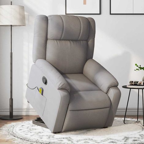Fauteuil inclinable de massage-Chaise de relaxation-Fauteuil Relax Taupe Tissu 572681 (1/5)