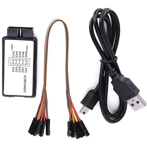 LA1002 Mini Tragbares USB 5MHz 24M 8-Kanal Logikanalysator-Geräteset mit Kabeln (1/5)