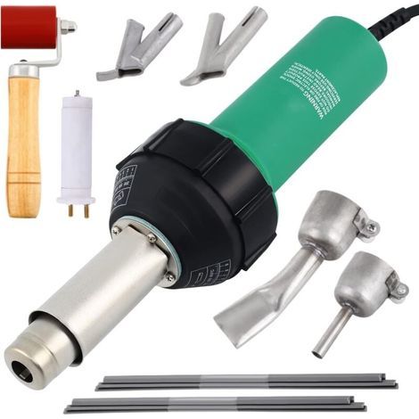 1600W Soudeur à air chaud en plastique, pistolet de soudage à air chaud en vinyle PVC TPO avec buses, température réglable Thermique Pistolet à air Chaud Soudure Souder (1/4)