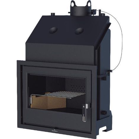 Insert cheminée 35 kW TECNOHYDROBRONPI80 – Porte fonte – Volume de chauffe jusqu'à 750 m³ – Diamètre sortie fumées 200 mm (1/5)