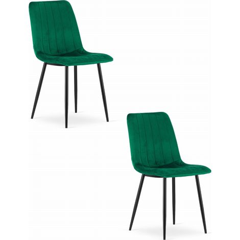 Silla LAVA - terciopelo verde oscuro x 2 (1/5)