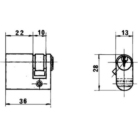 Cylindre Ovale - Demi Cylindre - Laiton - Longueur 27 mm - Pour Serrure Porte (1/2)