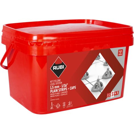 Set Nivelliersystem Cyclone L.S 3 mm (100 C + 300 B)- RUBI - 35965