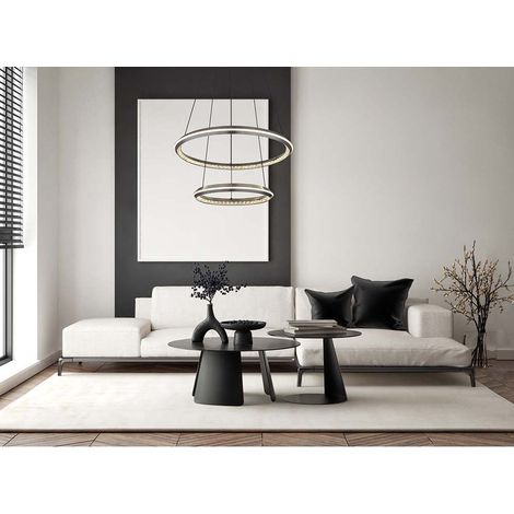 Lampe suspendue à cristaux LED, lampe de table à manger, lampe suspendue à intensité variable, télécommande, 150 cm (1/5)