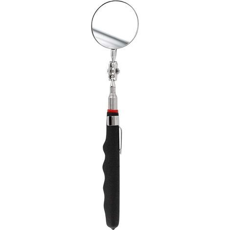 Miroir télescopique ultra plat - Extensible jusqu'à 70 cm - Double articulation à rotule - Poignée antidérapante (1/3)