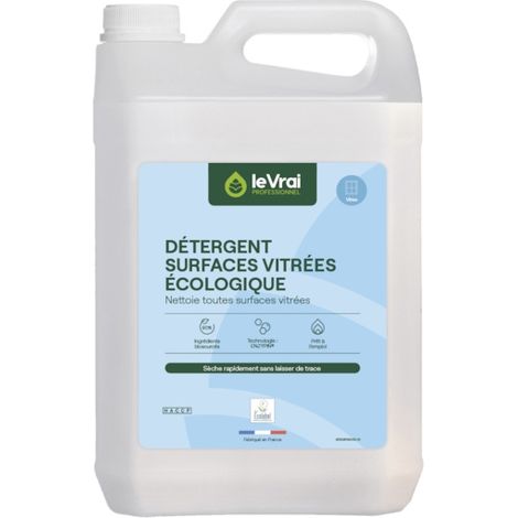 Détergent surfaces vitrées Ecolabel - bidon 5L - LE VRAI PROFESSIONNEL (1/8)