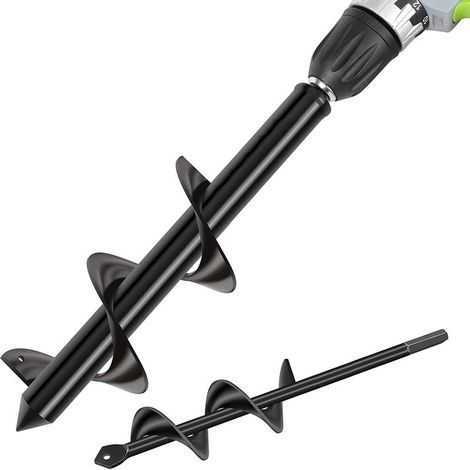 Mèche Jardin Tarière Ø 80 et Ø 40 mm 2 Pièces, Forets de Jardin en Spirale, Outil de Plantation Pratique pour Faire Rapidement Trou et Planter des Fleurs Arbres Arbustes (1/5)
