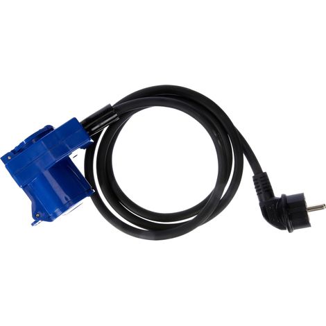 Adattatore da campeggio 1.5 M, Prolunga in gomma IP44 H07RN-F 3G1.5 con doppia presa (1 CEE + 1 Schuko), Spina Schuko adatta per Campeggio, cantiere (1/3)
