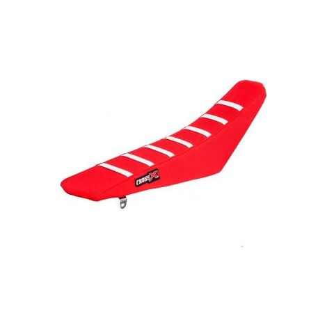HOUSSE DE SELLE compatible avec les motos de marque Honda CRF 450 - TOP RED- SIDE RED-STRIPES WHITE