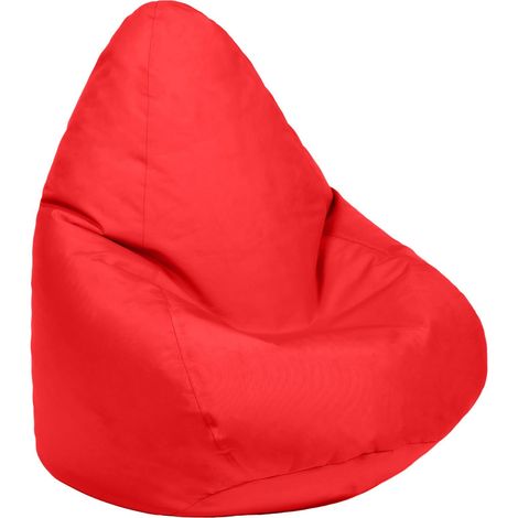 Loft 25 - Pouf per bambini per giocare e rilassarsi, Pouf a sacco per bambini resistente all'acqua con design con schienale alto, poltrona pouf per bambini per soggiorno - Rosso (1/5)