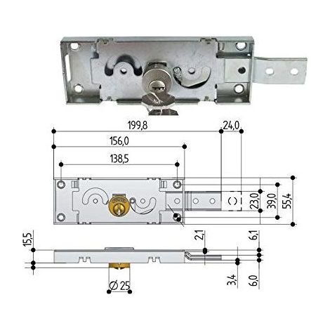 Prefer S412.0020 Serratura Laterale Sinistra Cilindro Punzonato - Alta Sicurezza (1/2)