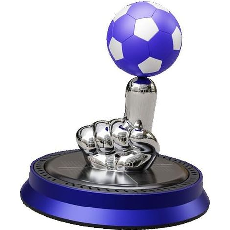 Diffuseur d'huiles essentielles solaire rotatif en forme de ballon de football pour voiture, idéal pour les hommes, les supporters et les conducteurs (bleu). (1/3)