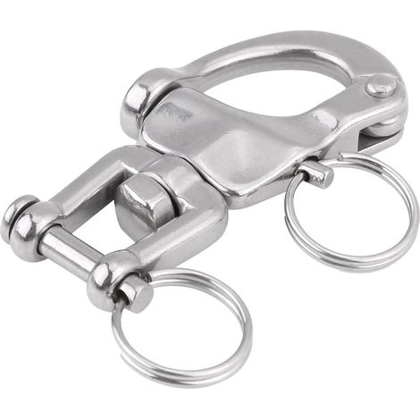 Émerillon à mâchoire pivotant en acier inoxydable 316 pour drisse de spi de voilier, mousqueton bateau, taille 01 (1/5)
