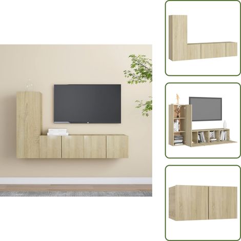 Armadio porta TV - vidaXL Set di Mobili Porta TV 3 pz Rovere Sonoma in Legno Multistrato - Armadio in legno