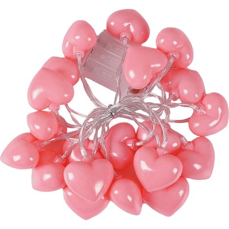 Guirlande Lumineuse En Forme De Coeur - 300 Cm - À Piles - Pour Décoration Intérieure Et Extérieure - 1 Pièce (1/5)