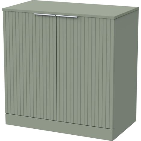 Callingwood Contemporary Floor Standing 2 Door Vanity Unit with Laminate Worktop , 800mm, Reed Green