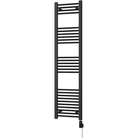 Zennor - Black Electric Towel Rail H1600mm x W400mm Straight 500w Thermostatic WIFI (1/3)